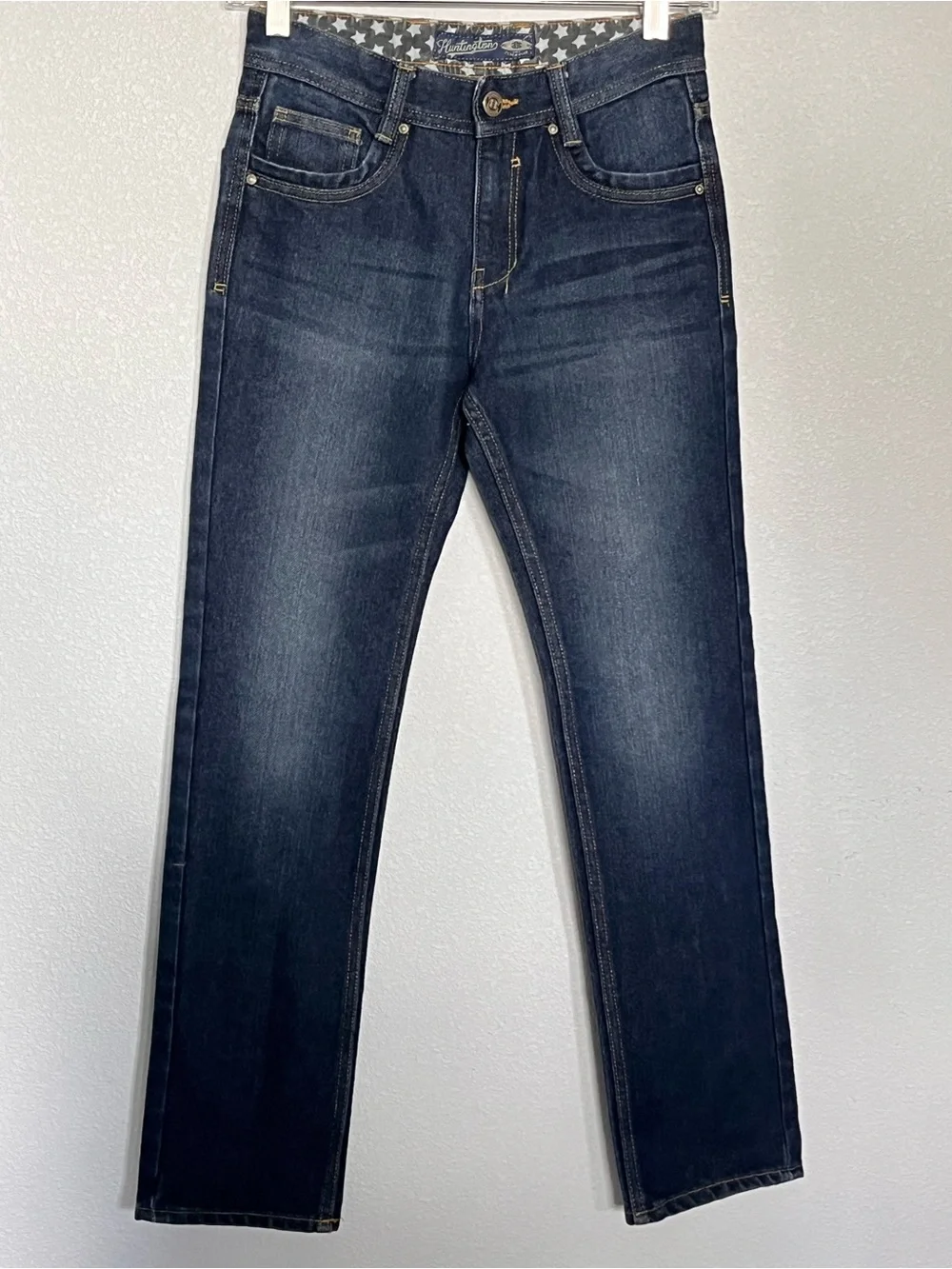 Huntington Girls Dark Wash Straight Leg Jeans Size 12 Pristine NWOT